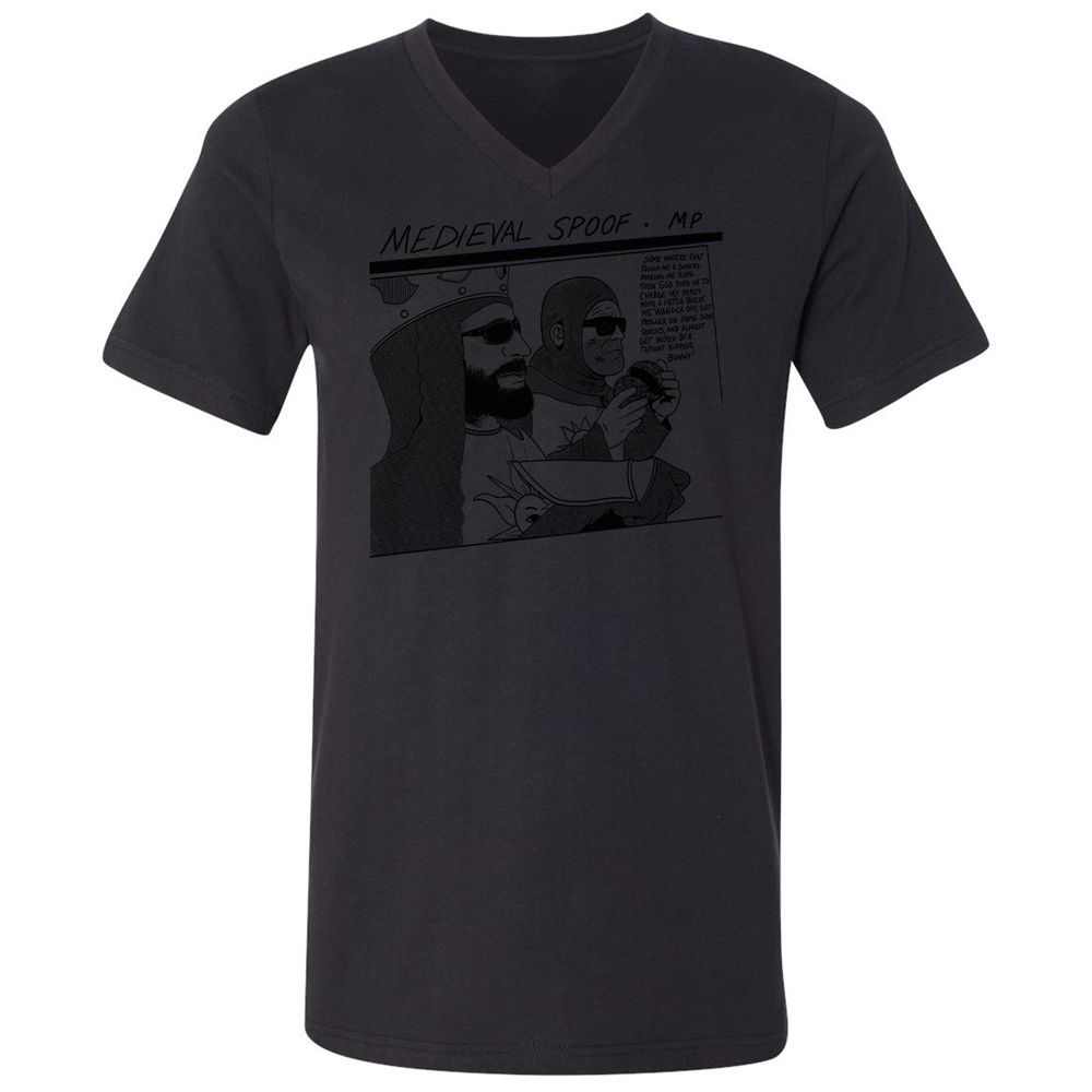 Unisex V-Neck T-Shirt - AYAUULTF - Black - 16