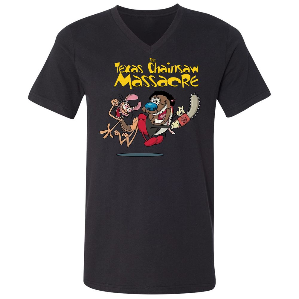 Unisex V-Neck T-Shirt - XM97VNKY - Black - 16