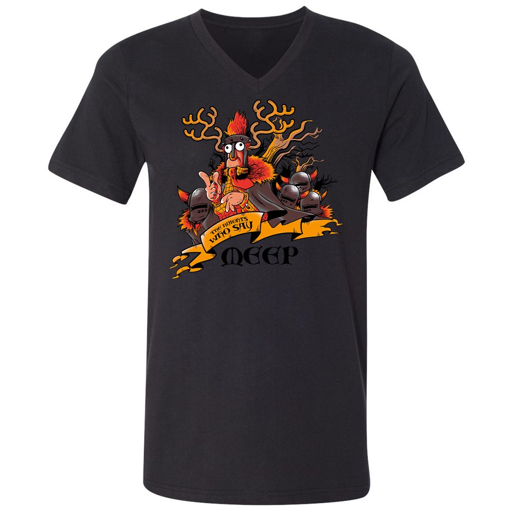 Unisex V-Neck T-Shirt - 7JBZLAWQ - Black - 16