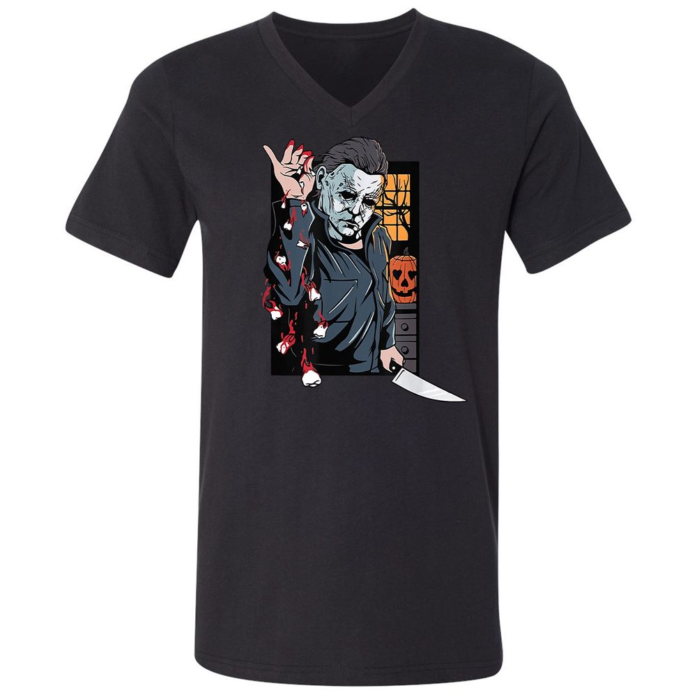 Unisex V-Neck T-Shirt - QGENDHGJ - Black - 16