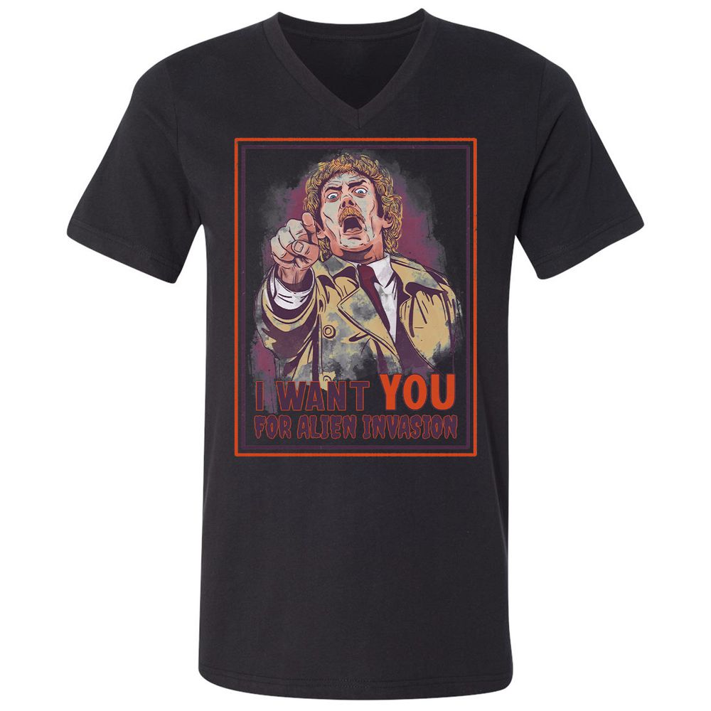 Unisex V-Neck T-Shirt - 4N2LMQPR - Black - 16