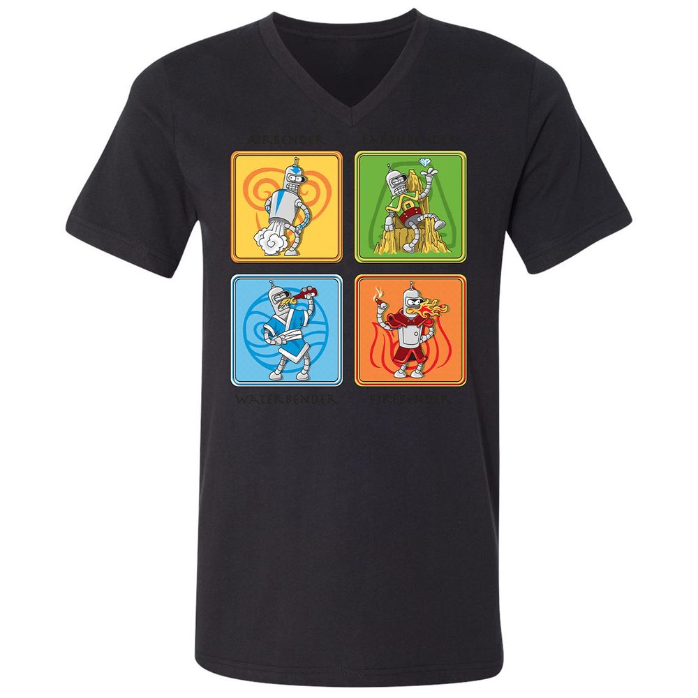 Unisex V-Neck T-Shirt - 6H3L7MMF - Black - 16