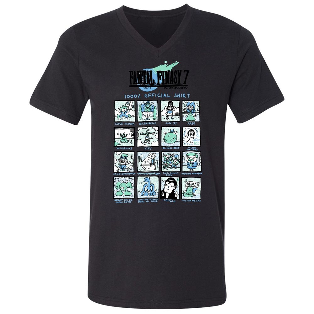 Unisex V-Neck T-Shirt - RRKAWG9L - Black - 16