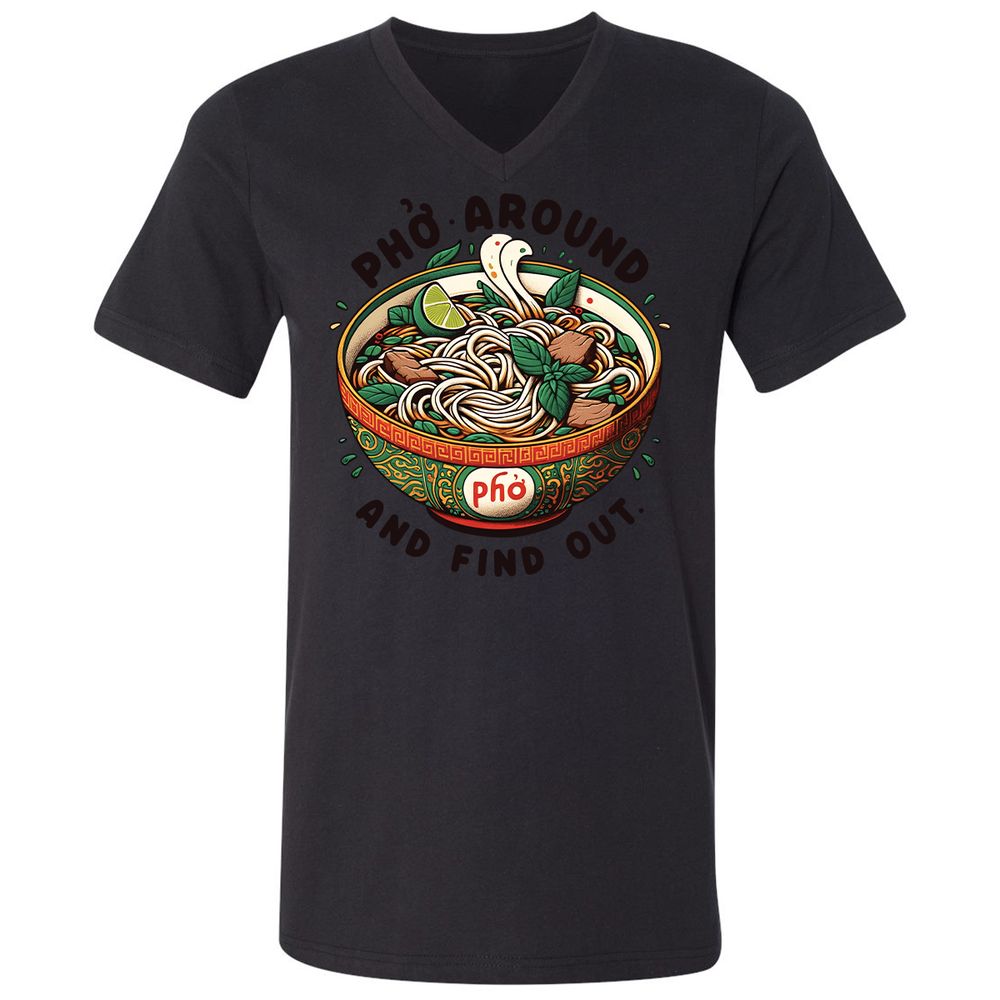 Unisex V-Neck T-Shirt - V9SDEP36 - Black - 16