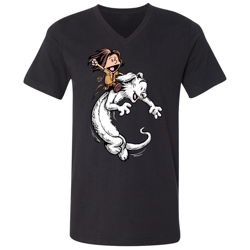 Unisex V-Neck T-Shirt - JDGT97T6 - Black - 16
