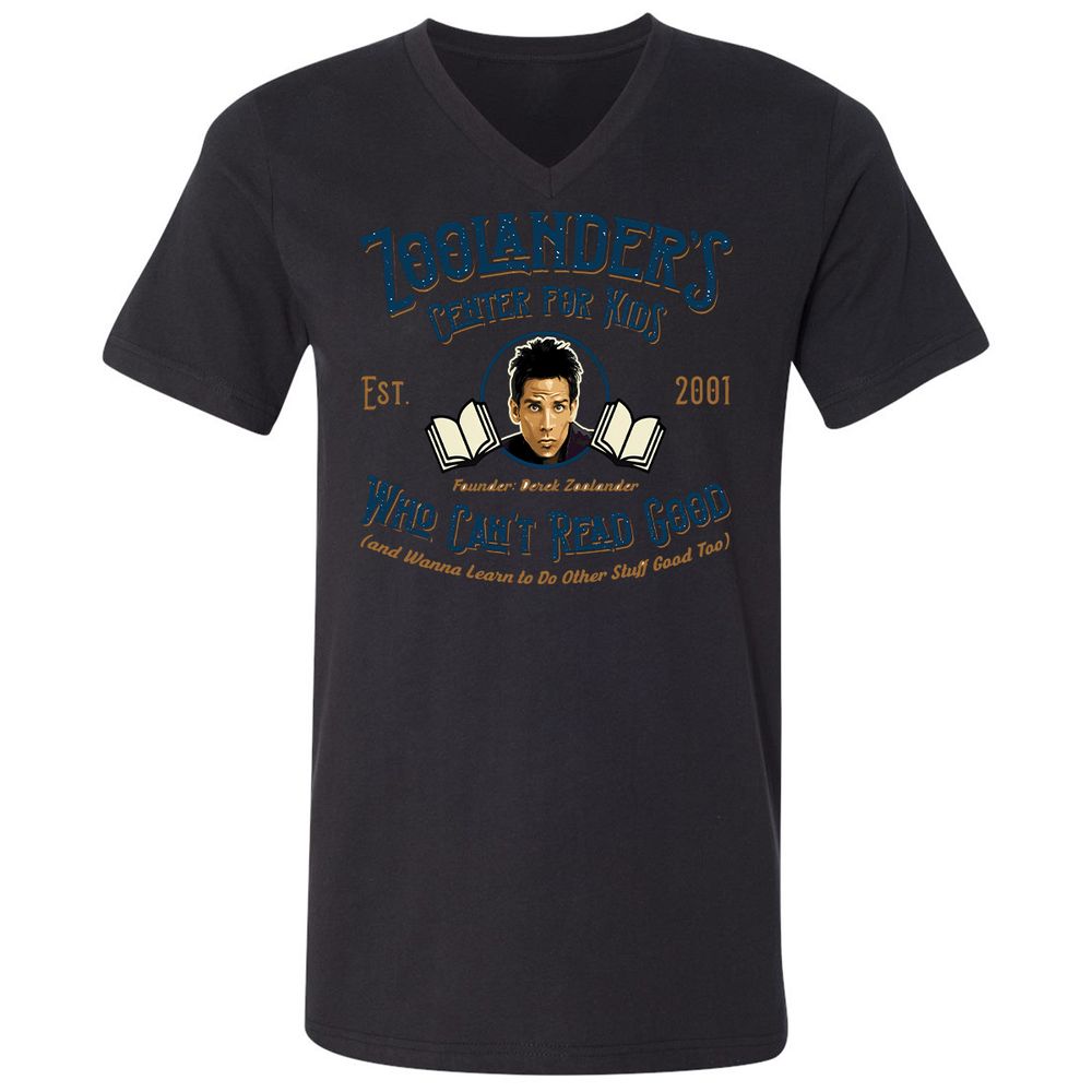 Unisex V-Neck T-Shirt - EVHZ8NUY - Black - 16