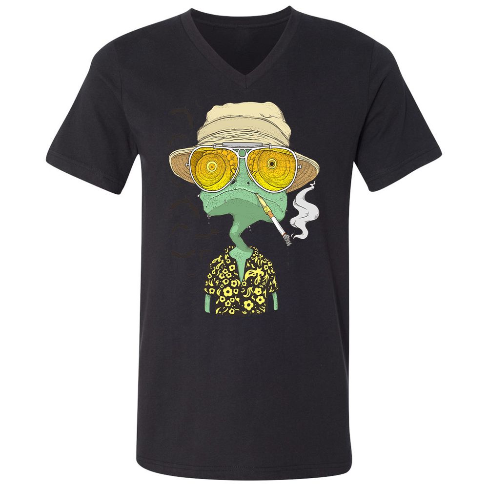 Unisex V-Neck T-Shirt - PHFSVRSZ - Black - 16