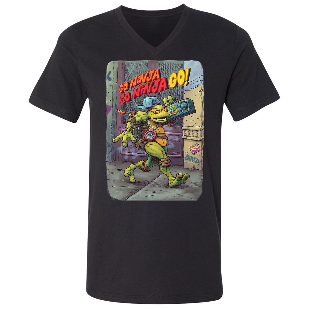 Unisex V-Neck T-Shirt - 3WZ7M4JQ - Black - 16