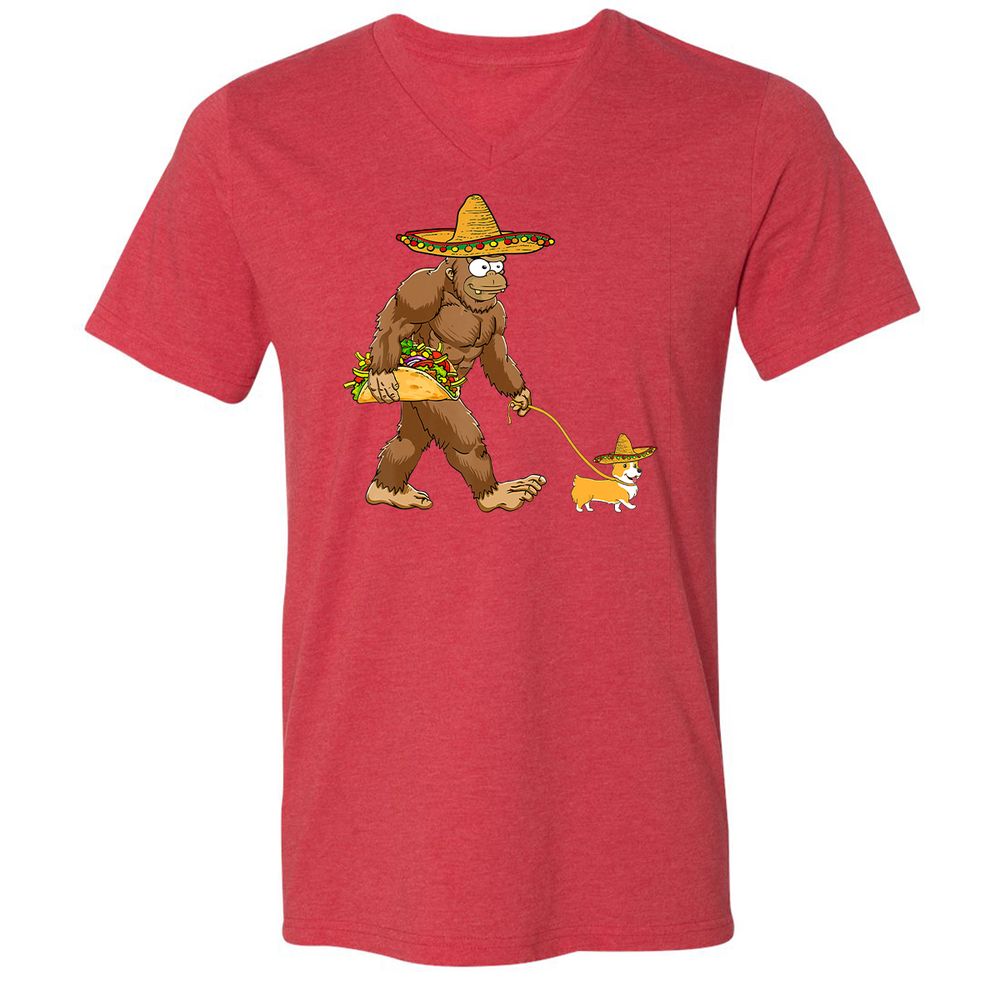 Unisex V-Neck T-Shirt - FN9J1HTS - Heather Red - 16