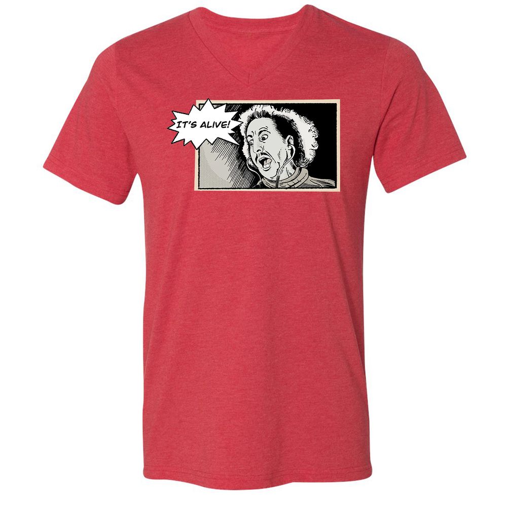 Unisex V-Neck T-Shirt - Q5UHYBSY - Heather Red - 16