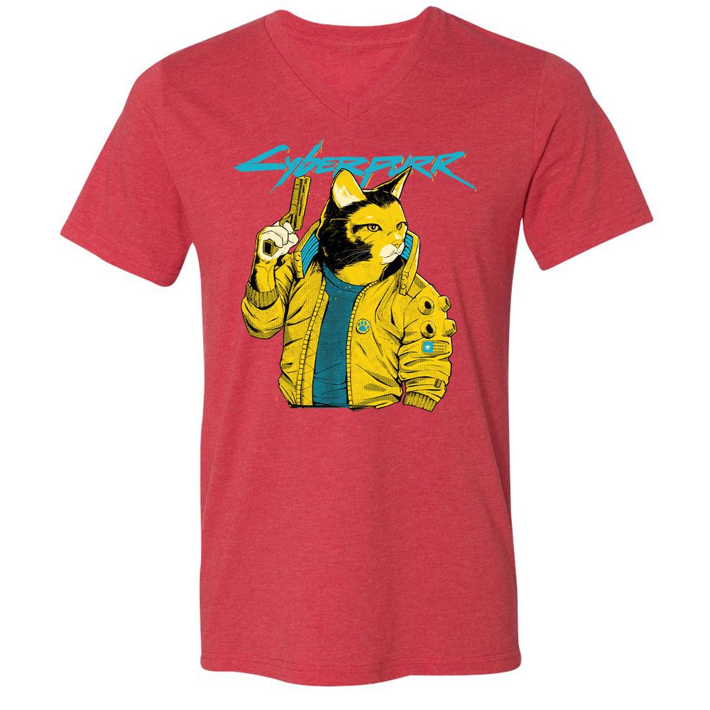 Unisex V-Neck T-Shirt - 4FV27VH6 - Heather Red - 16