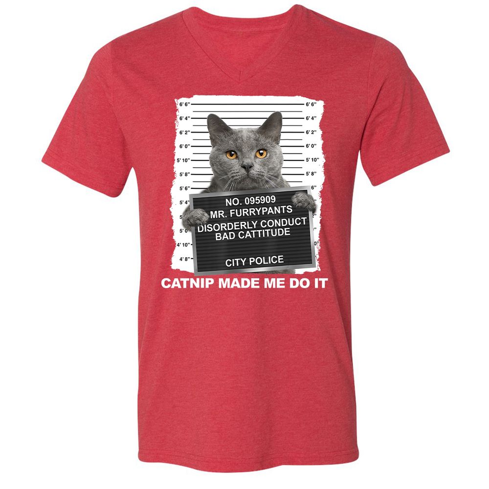 Unisex V-Neck T-Shirt - XZKU45LK - Heather Red - 16