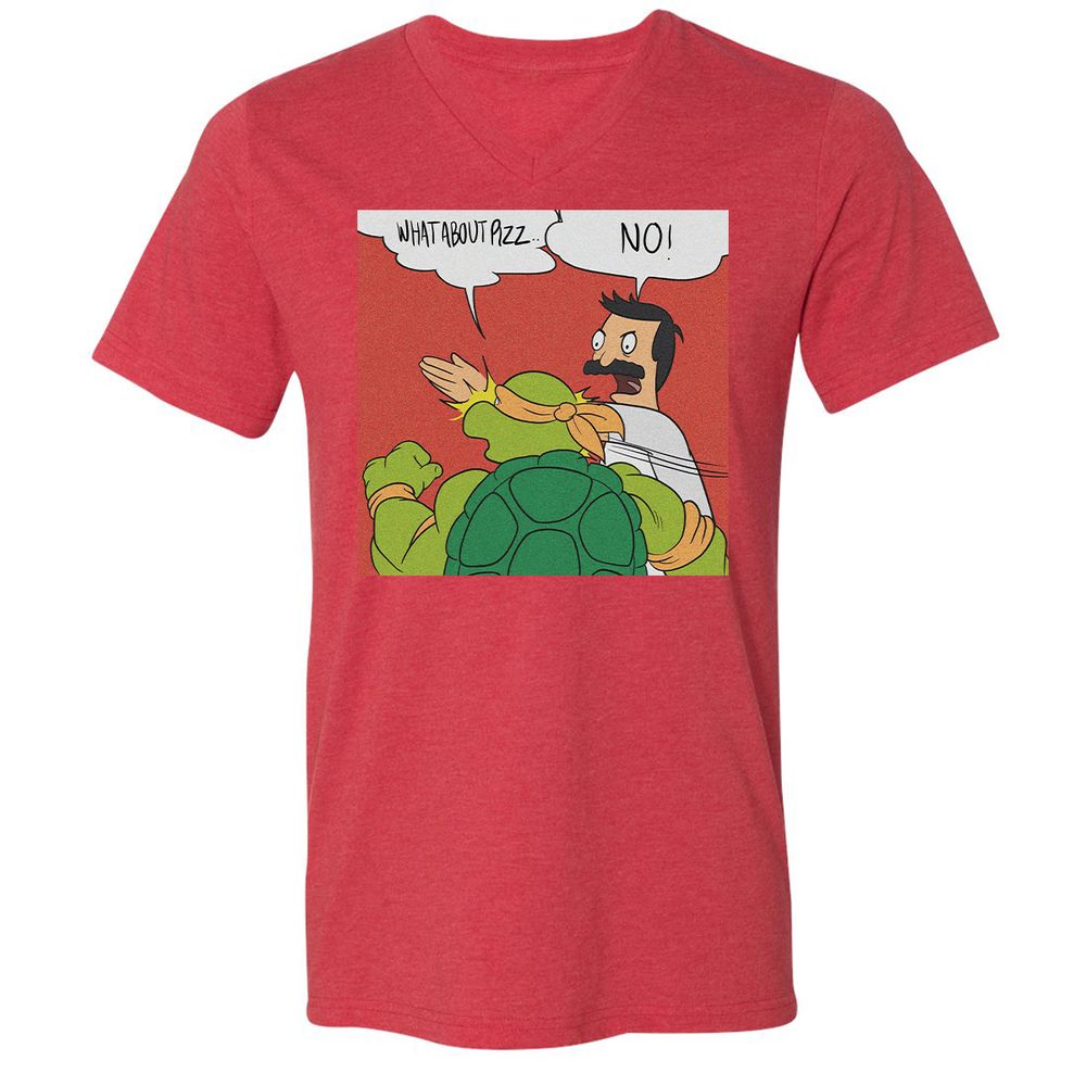 Unisex V-Neck T-Shirt - EDMT4NVF - Heather Red - 16