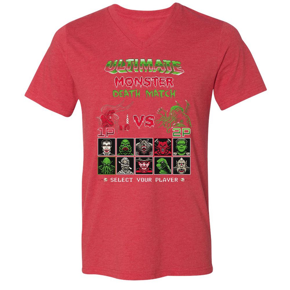 Unisex V-Neck T-Shirt - CETDZB2M - Heather Red - 16