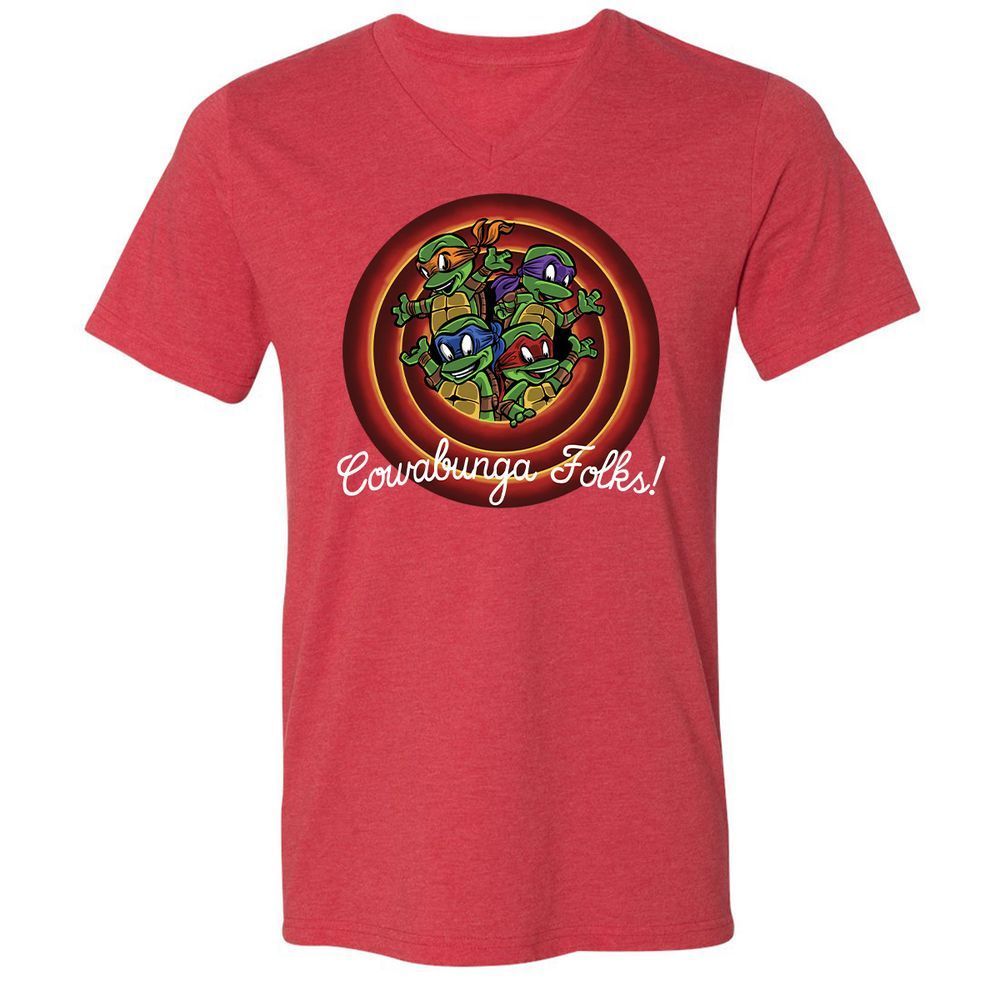 Unisex V-Neck T-Shirt - S8FED825 - Heather Red - 16