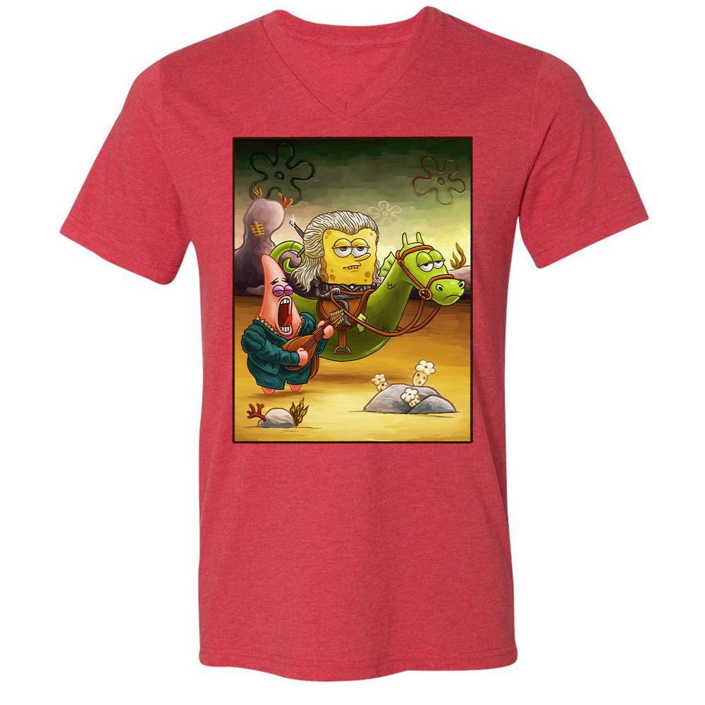 Unisex V-Neck T-Shirt - URPCPEWC - Heather Red - 16