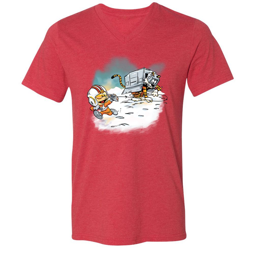 Unisex V-Neck T-Shirt - 8GXEC35N - Heather Red - 16