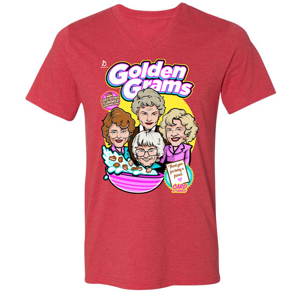 Unisex V-Neck T-Shirt - XWPW415Q - Heather Red - 16