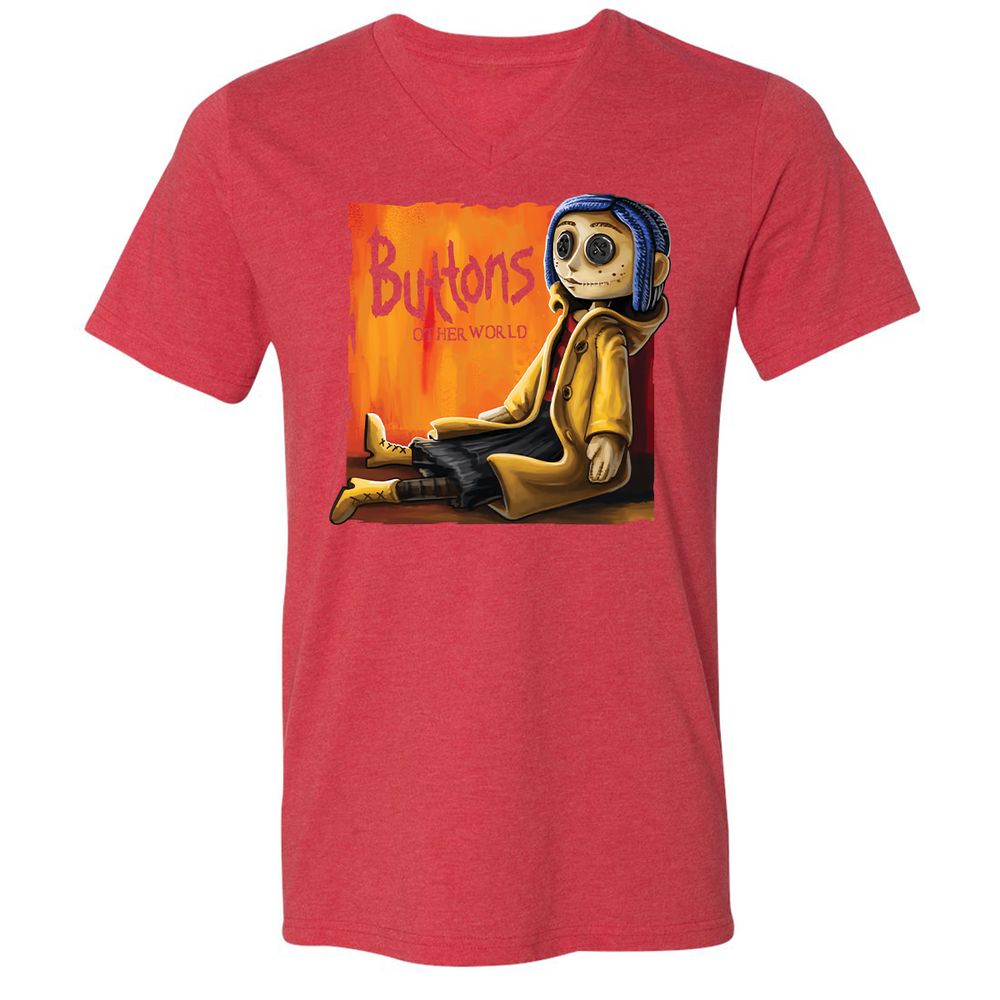 Unisex V-Neck T-Shirt - VULUVM1Y - Heather Red - 16