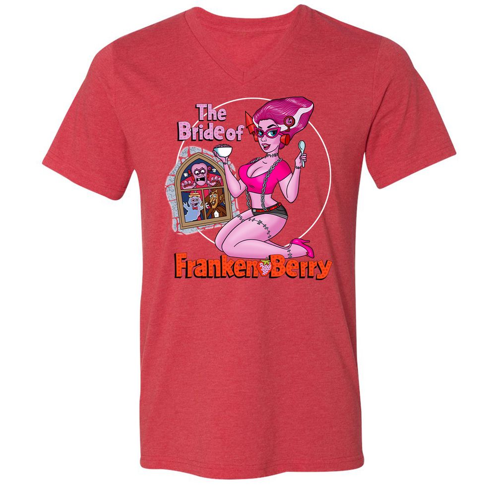 Unisex V-Neck T-Shirt - J18KVSG3 - Heather Red - 16