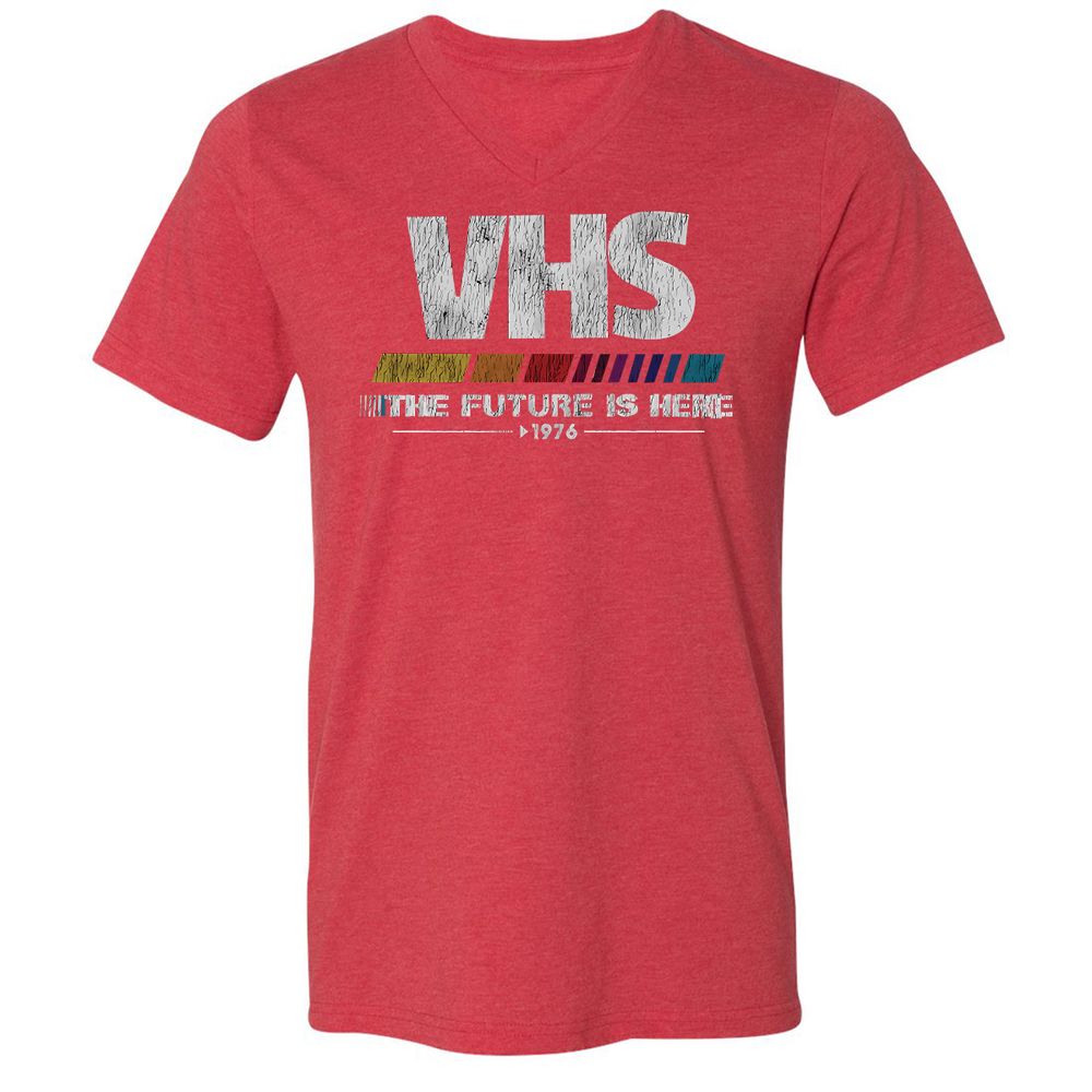 Unisex V-Neck T-Shirt - ZHBZ17W9 - Heather Red - 16