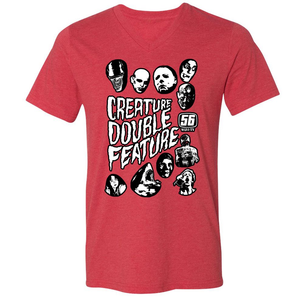 Unisex V-Neck T-Shirt - 7D4TRMYL - Heather Red - 16