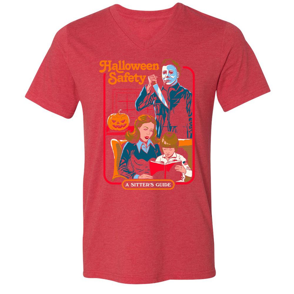 Unisex V-Neck T-Shirt - MFZVLC44 - Heather Red - 16