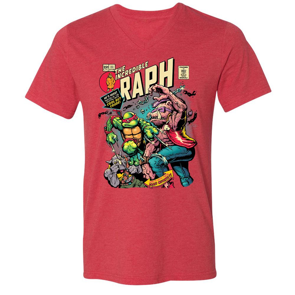 Unisex V-Neck T-Shirt - WL8DG6DW - Heather Red - 16