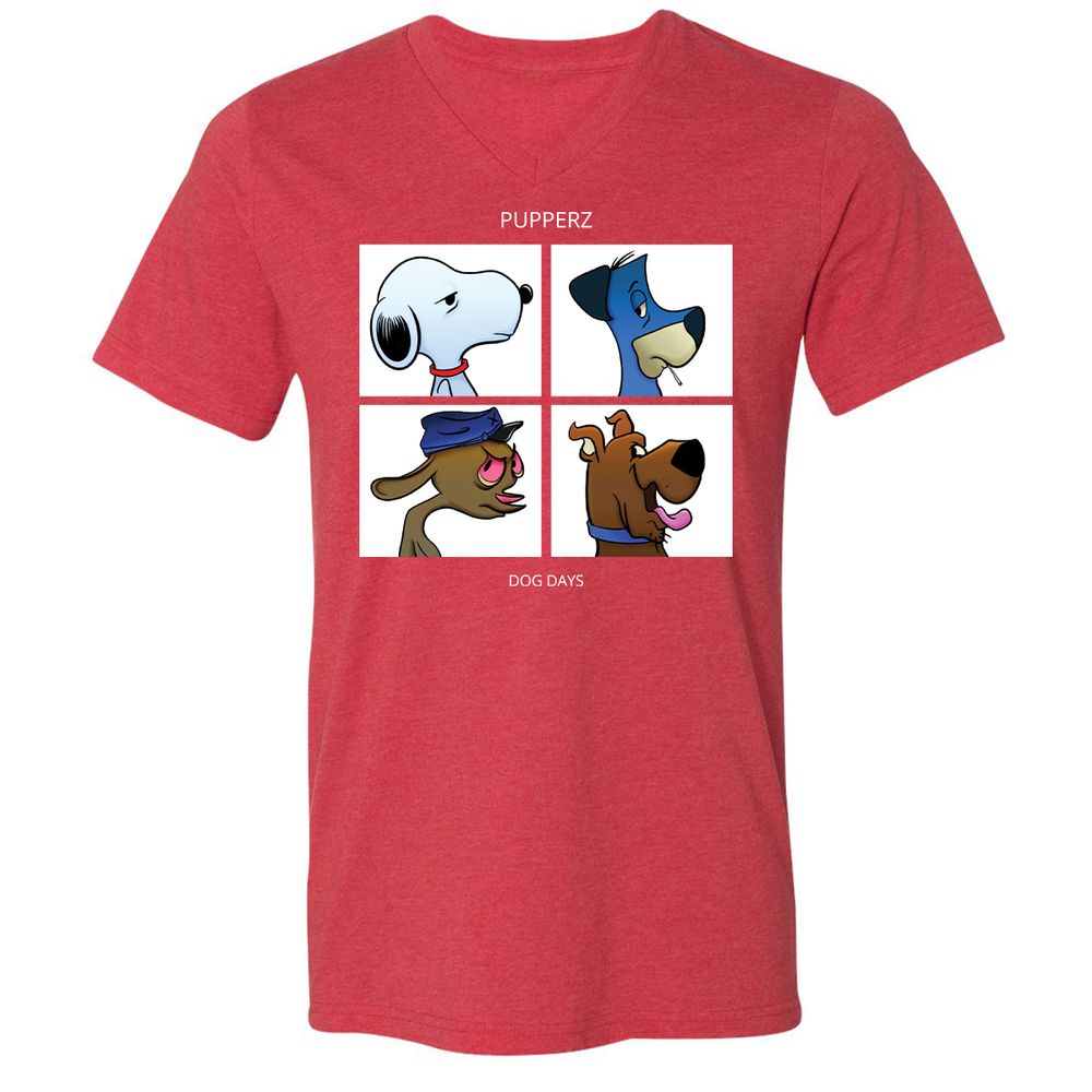 Unisex V-Neck T-Shirt - CE2ZWW8B - Heather Red - 16