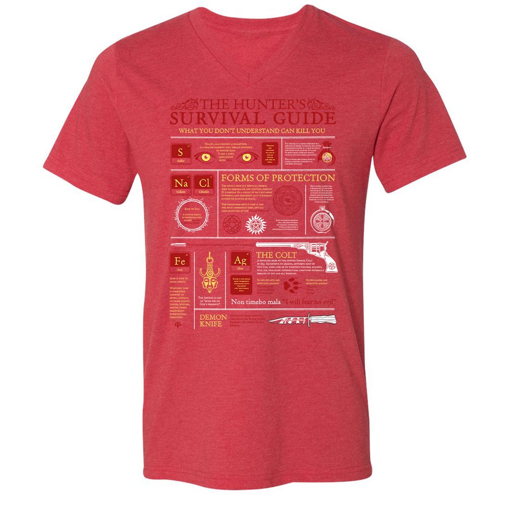 Unisex V-Neck T-Shirt - MCZ8GJCT - Heather Red - 16