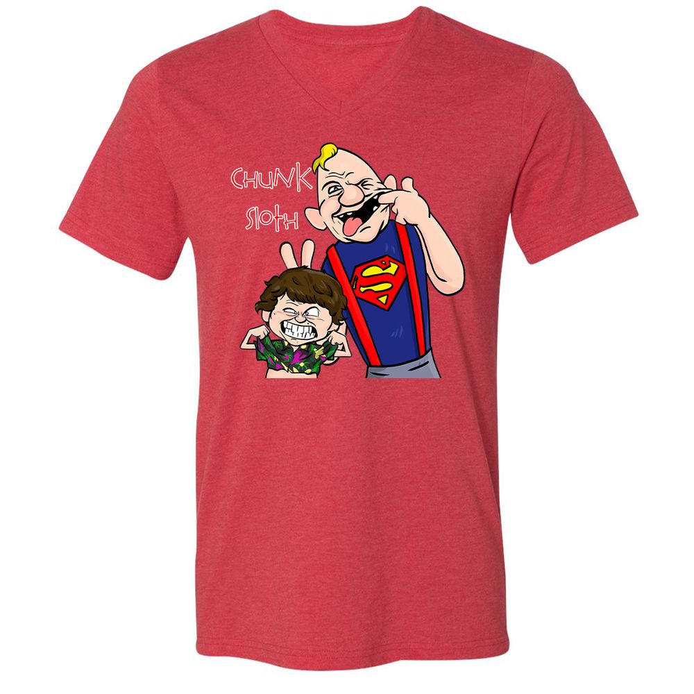 Unisex V-Neck T-Shirt - Q6A1HSZ3 - Heather Red - 16