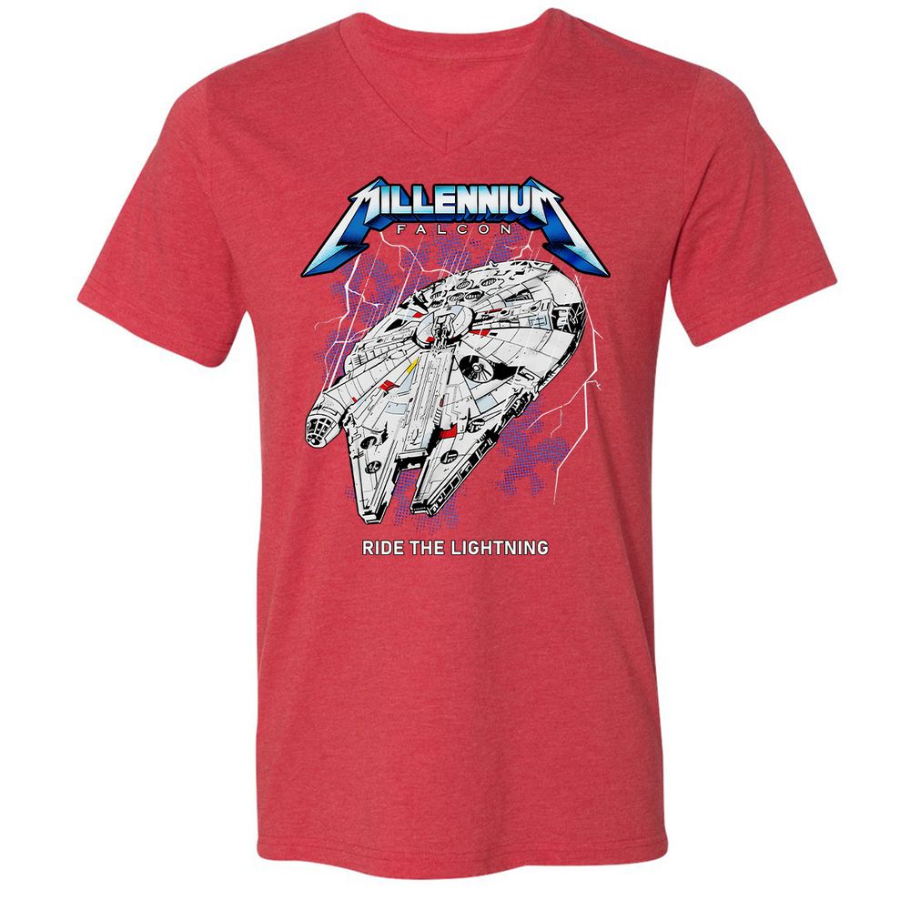 Unisex V-Neck T-Shirt - RGKHBNFY - Heather Red - 16