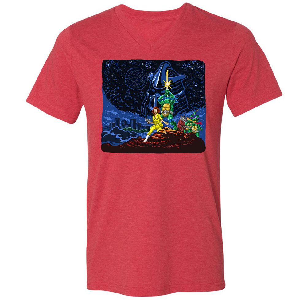 Unisex V-Neck T-Shirt - 9D8XMWLG - Heather Red - 16