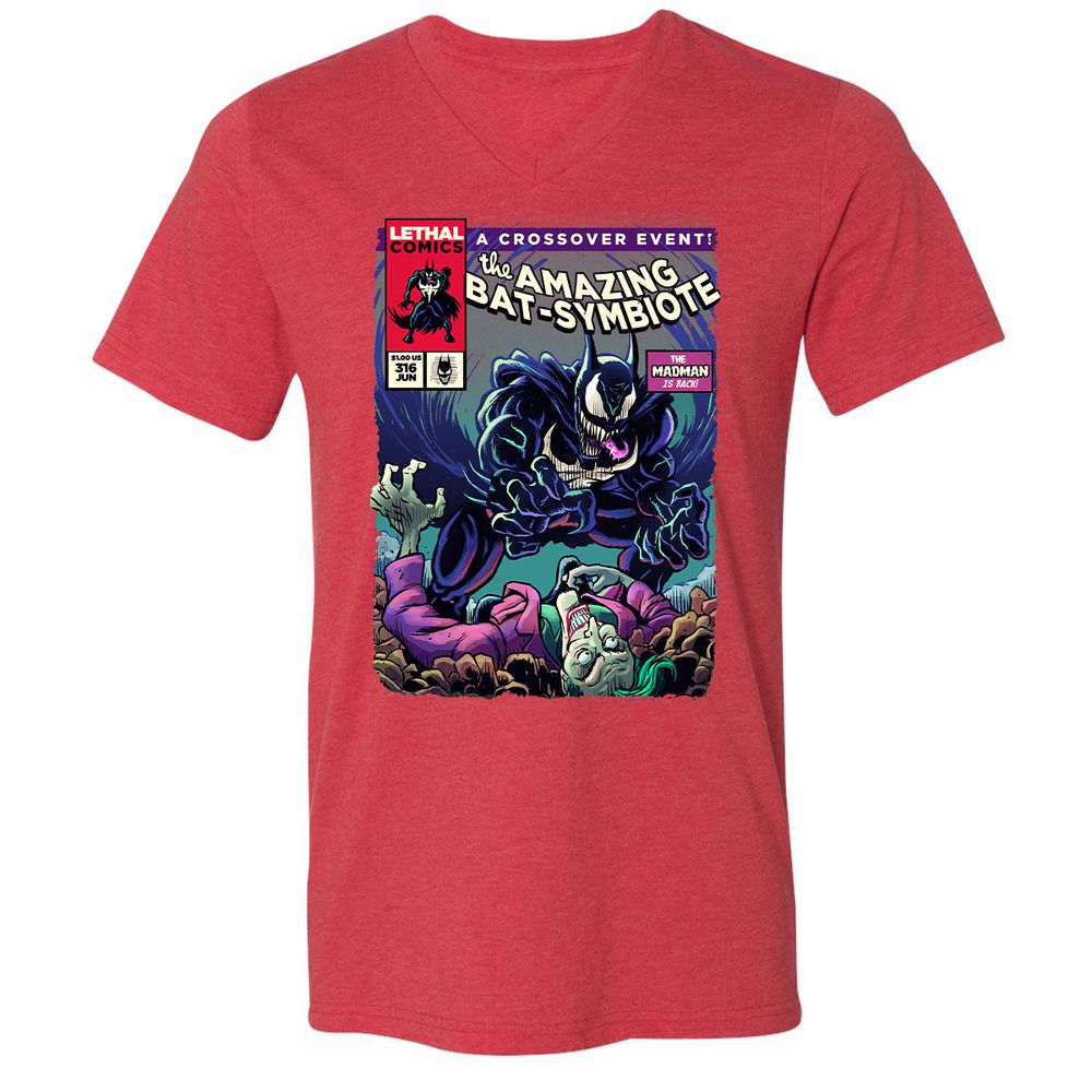 Unisex V-Neck T-Shirt - L9UWQ1BH - Heather Red - 16