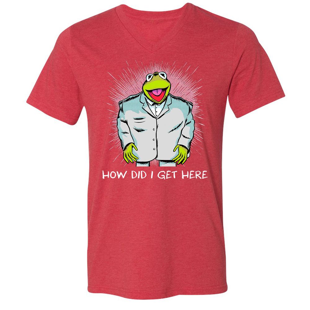 Unisex V-Neck T-Shirt - RMLZ74XY - Heather Red - 16