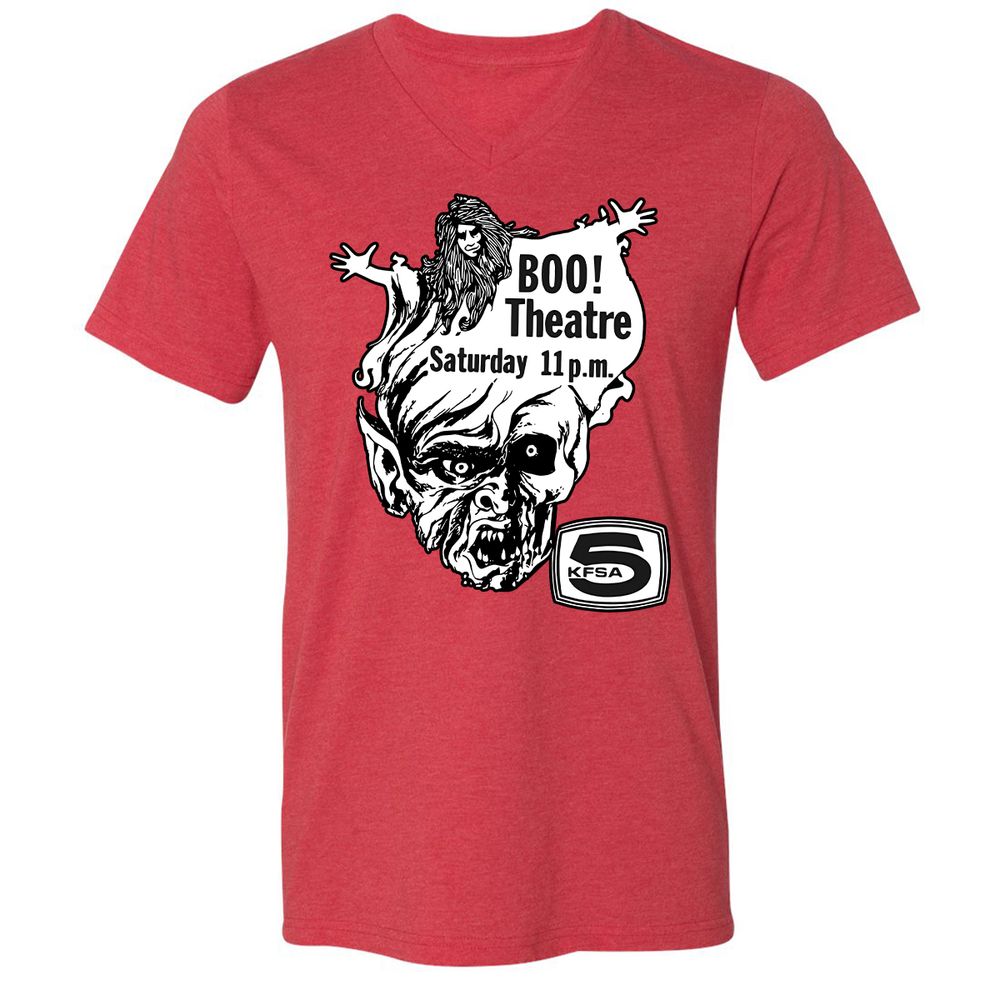 Unisex V-Neck T-Shirt - KUSMZXZT - Heather Red - 16