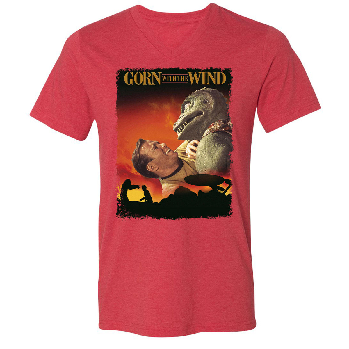 Unisex V-Neck T-Shirt - ASV5TAAZ - Heather Red - 16