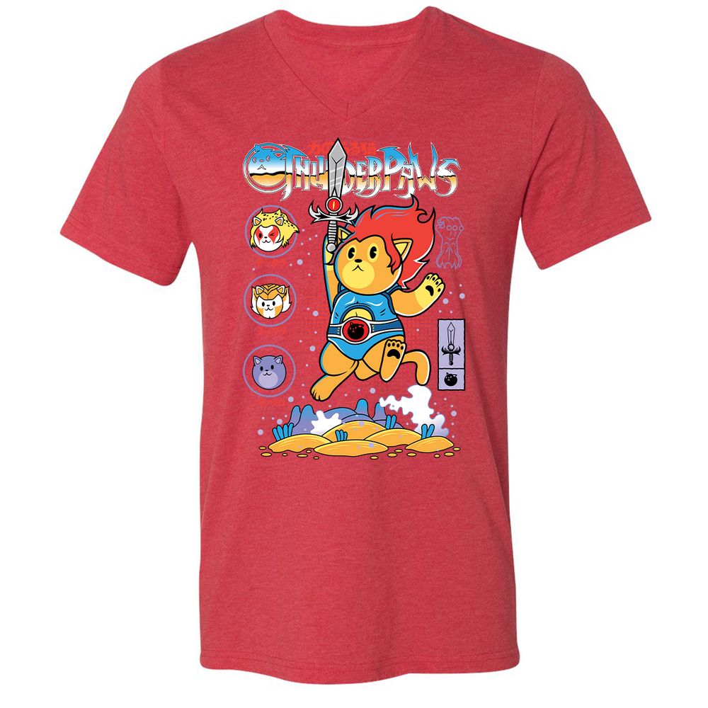 Unisex V-Neck T-Shirt - KFGYZAA2 - Heather Red - 16