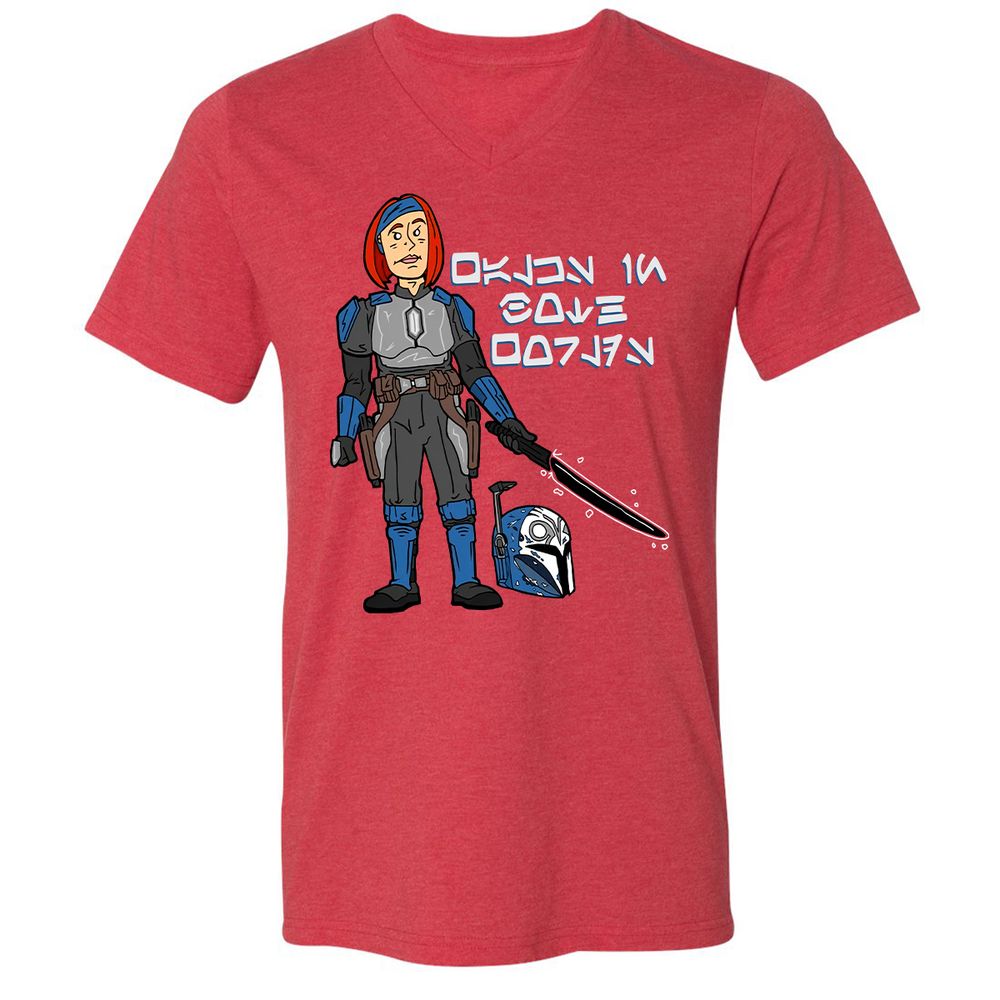 Unisex V-Neck T-Shirt - R6SCAQQV - Heather Red - 16