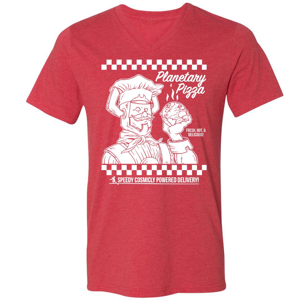 Unisex V-Neck T-Shirt - N58H1TEV - Heather Red - 16