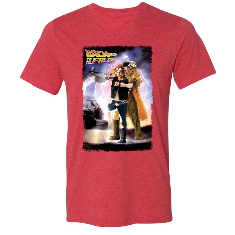 Unisex V-Neck T-Shirt - ASEKK2KJ - Heather Red - 16