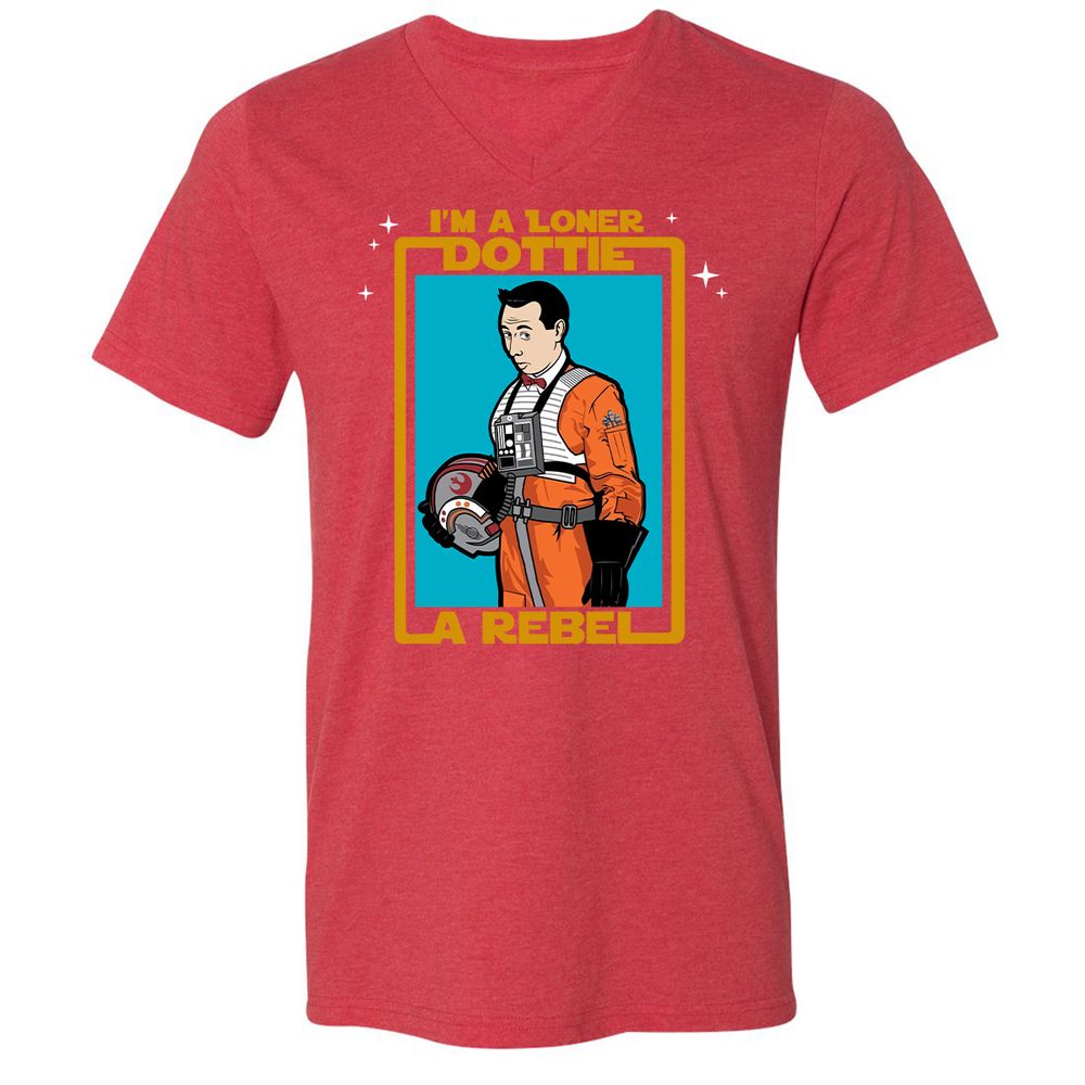 Unisex V-Neck T-Shirt - N9XAJXY4 - Heather Red - 16