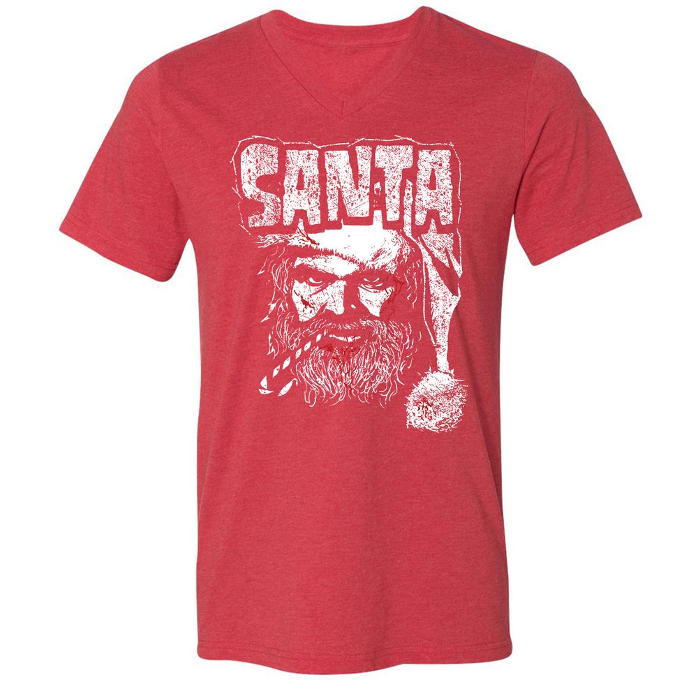 Unisex V-Neck T-Shirt - AT6QF4TE - Heather Red - 16