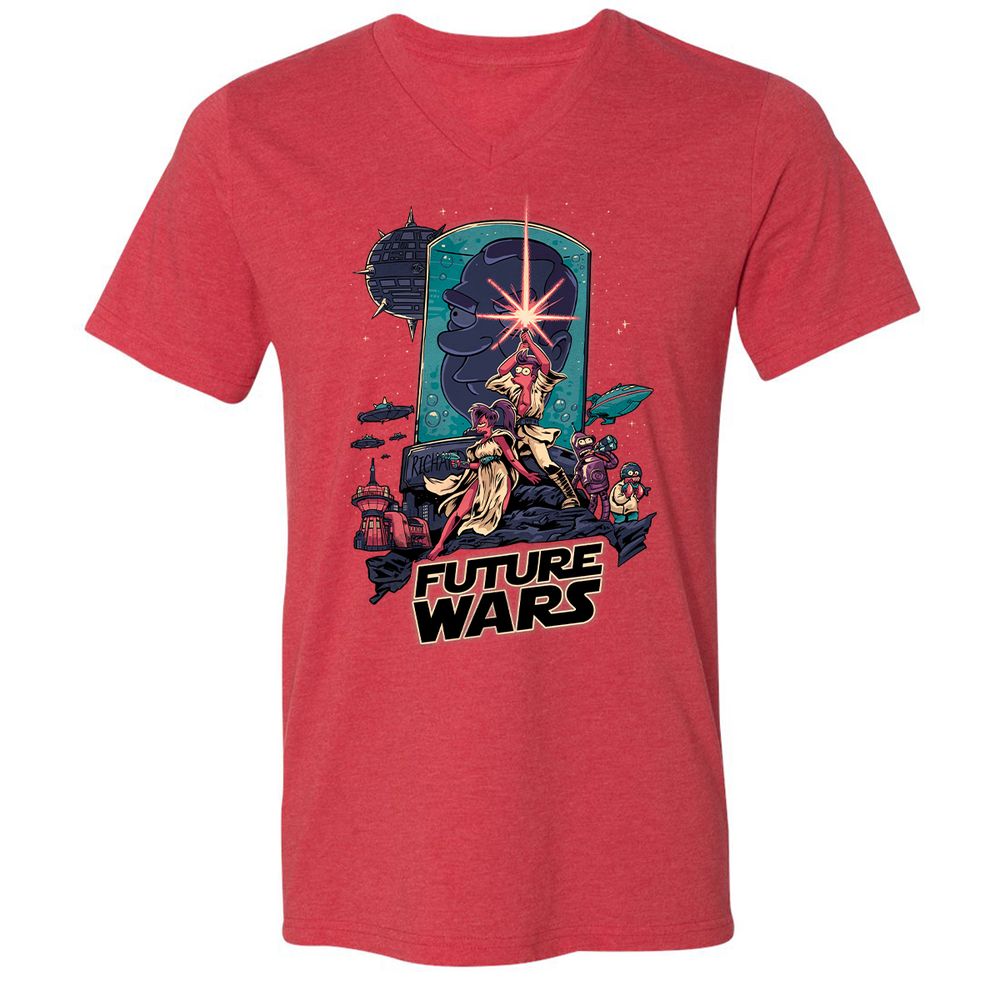 Unisex V-Neck T-Shirt - D3KT9KE3 - Heather Red - 16