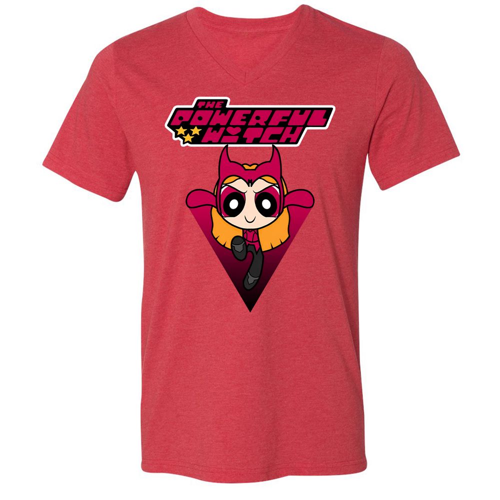 Unisex V-Neck T-Shirt - GK78BMCW - Heather Red - 16