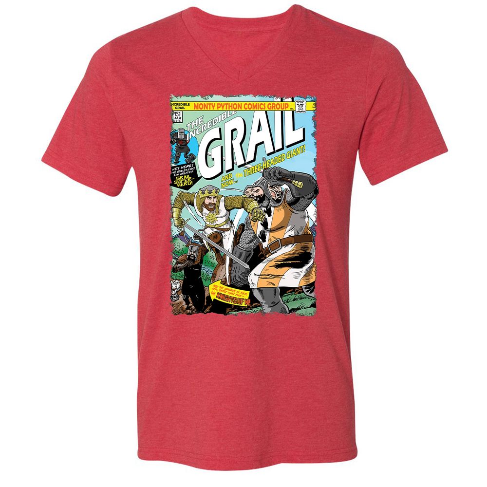 Unisex V-Neck T-Shirt - J297TTQU - Heather Red - 16