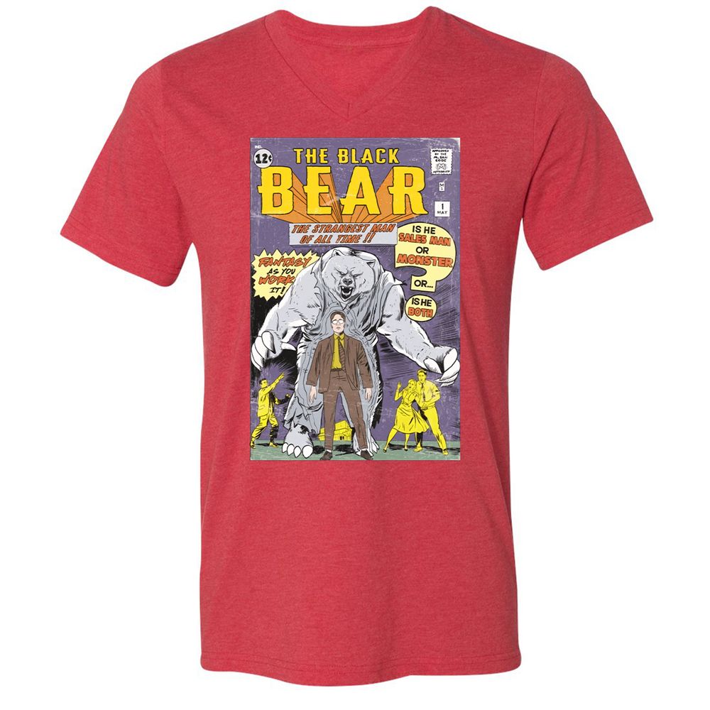 Unisex V-Neck T-Shirt - AZMZ8WSB - Heather Red - 16