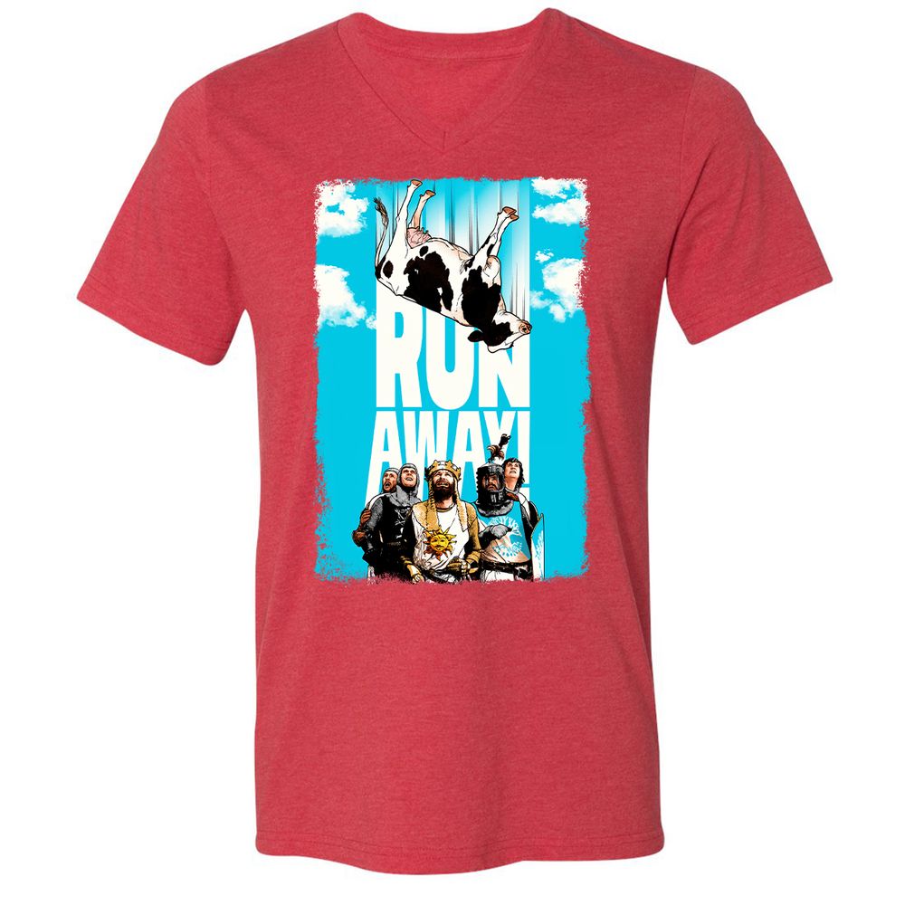 Unisex V-Neck T-Shirt - HV4JJQPW - Heather Red - 16