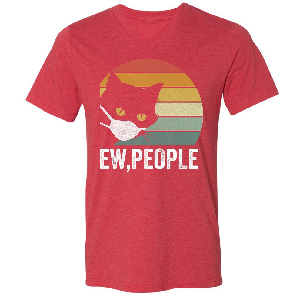 Unisex V-Neck T-Shirt - 89UZW9LN - Heather Red - 16