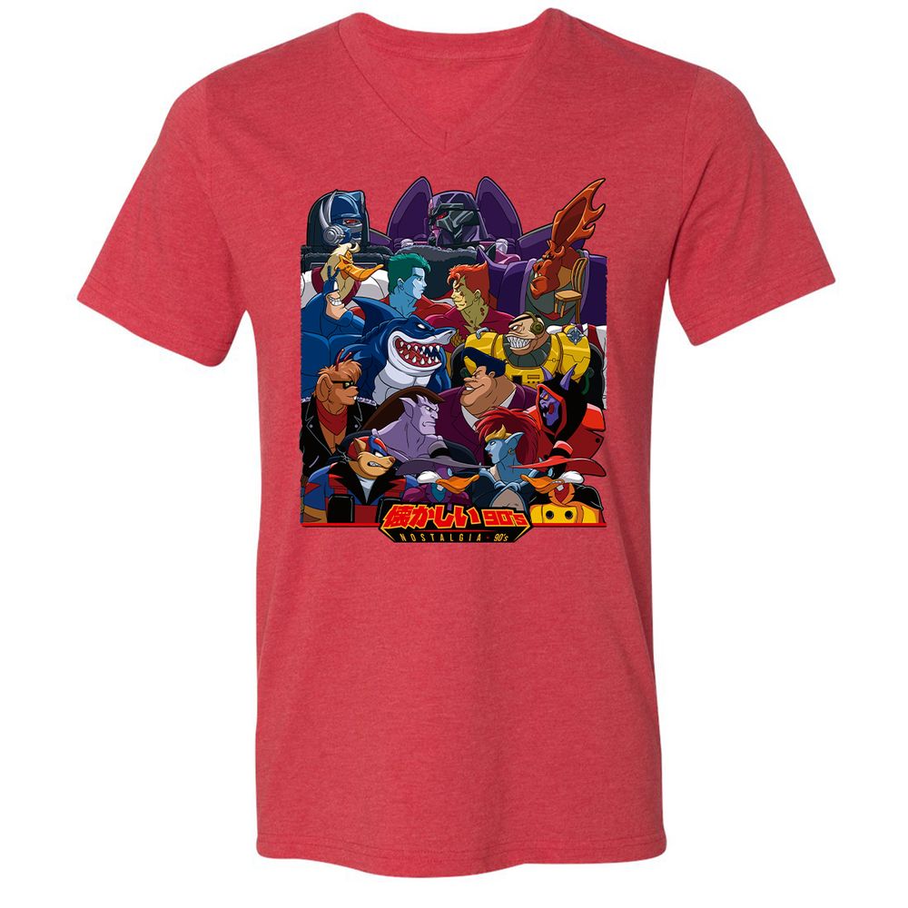 Unisex V-Neck T-Shirt - L3295ZJW - Heather Red - 16